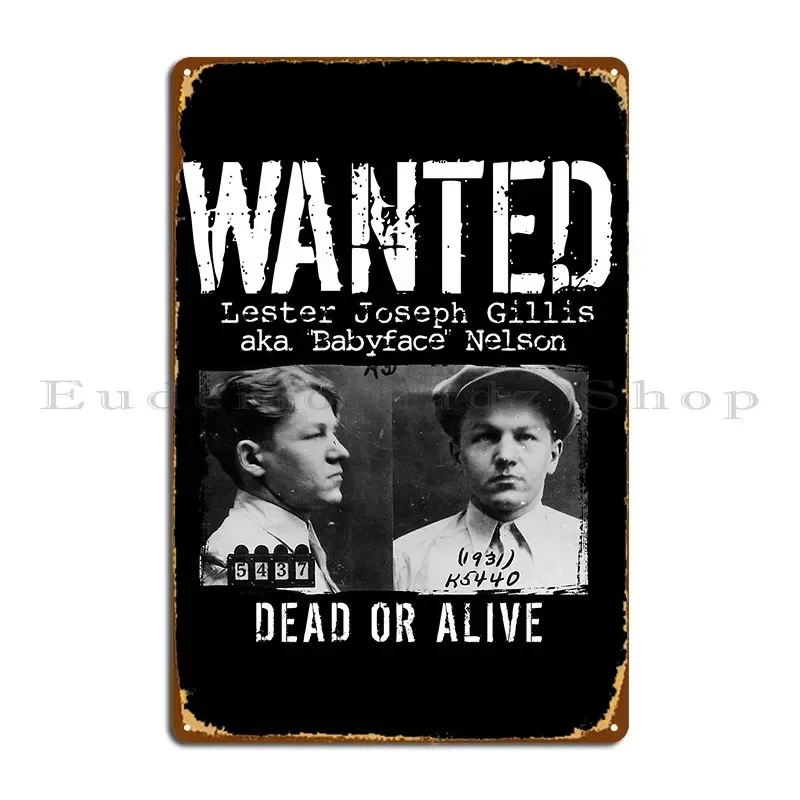 Affiche en étain avec visage de bébé Nelson Mugshot Wanted Dead Or Alive, impression de Bar, cinéma, Club, Bar, grotte murale