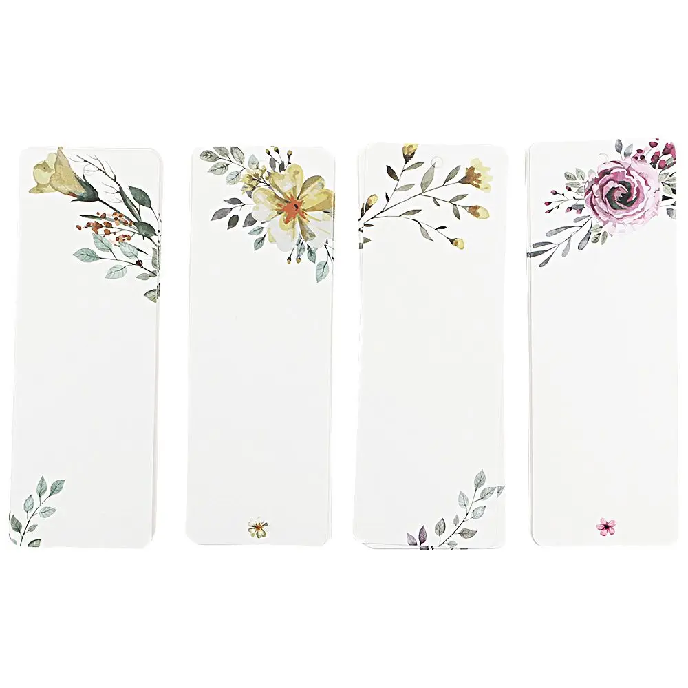 40 PCs/lot New Office & School Supplies Message Card Vintage Word Card Flower Pattern Gift Tag Bookmark