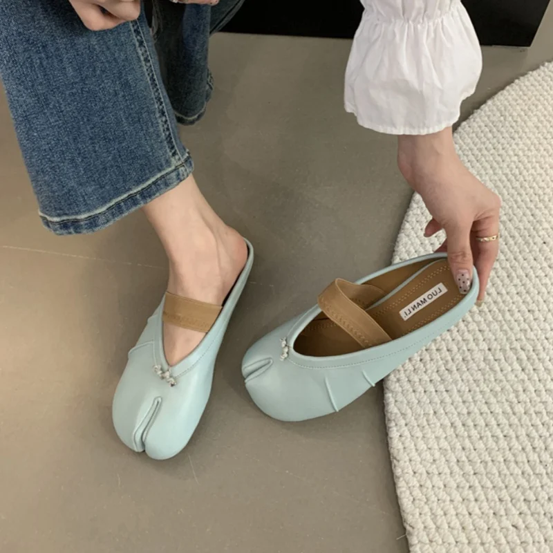 Women Tabi Ninja Slippers Brand Mules Soft Microfiber Comfy Flats Fashion Split Toe Slides Casual Loafer Shallow Ballerina Mujer