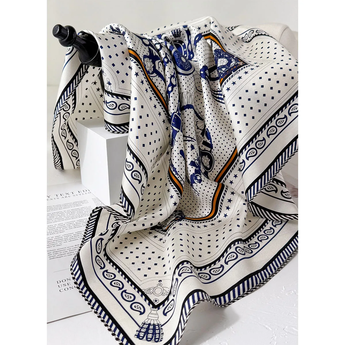 

14momme 100% Natural Twill Silk Scarf for Women Neck Tie Double side Foulard Shawl Square Neckerchief Hijab Bandana Scarves