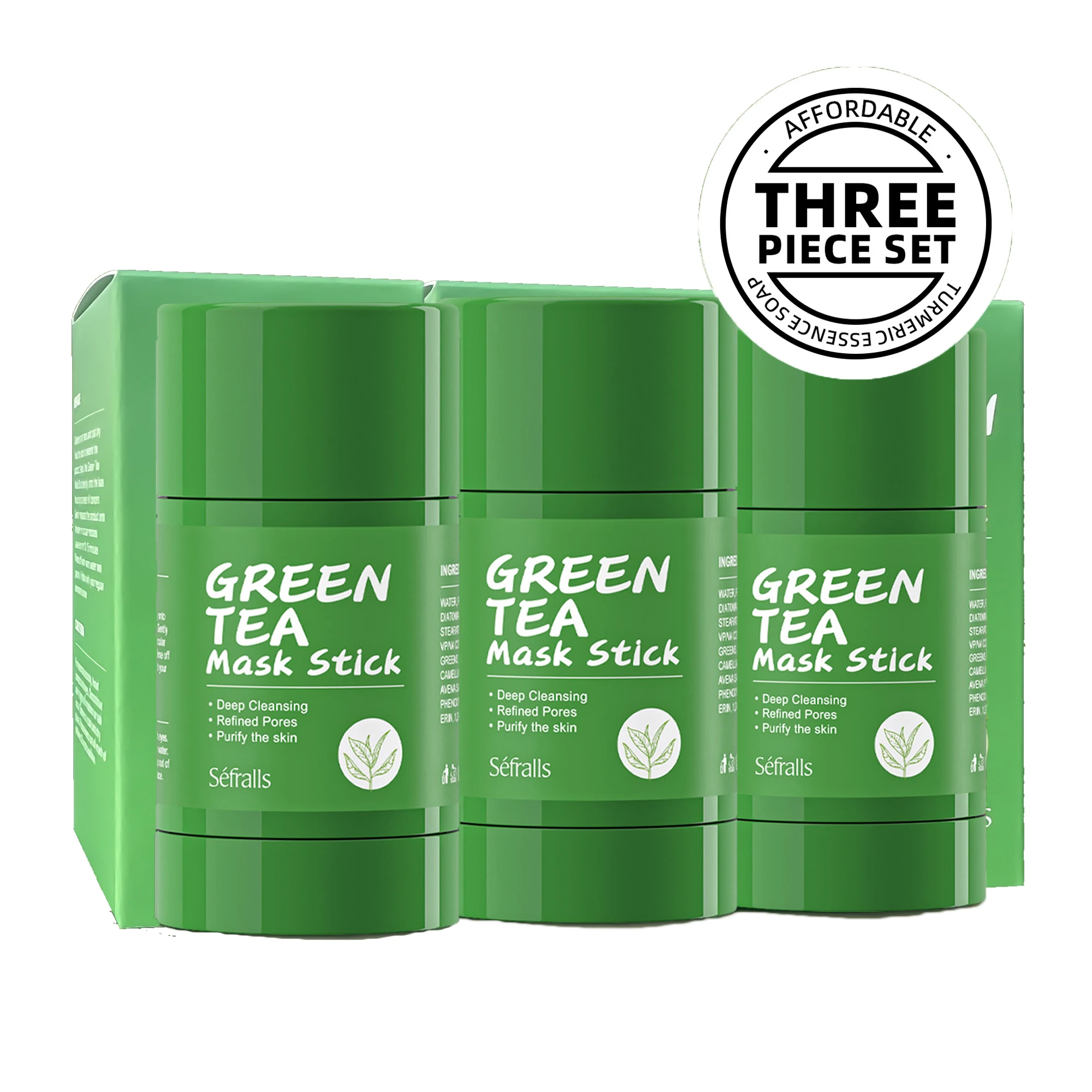 

Séfralls Green Tea Mud Mask Stick 40g*3pcs/set green tea extract deep pore cleaning texture mild daily skin care