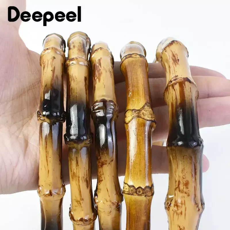 2/5Pcs Deepeel 8/9/12cm U Shape Simulated Bamboo Purse Frames Kiss Clasp Wooden Handbag Handles Hardware Woven Accessory