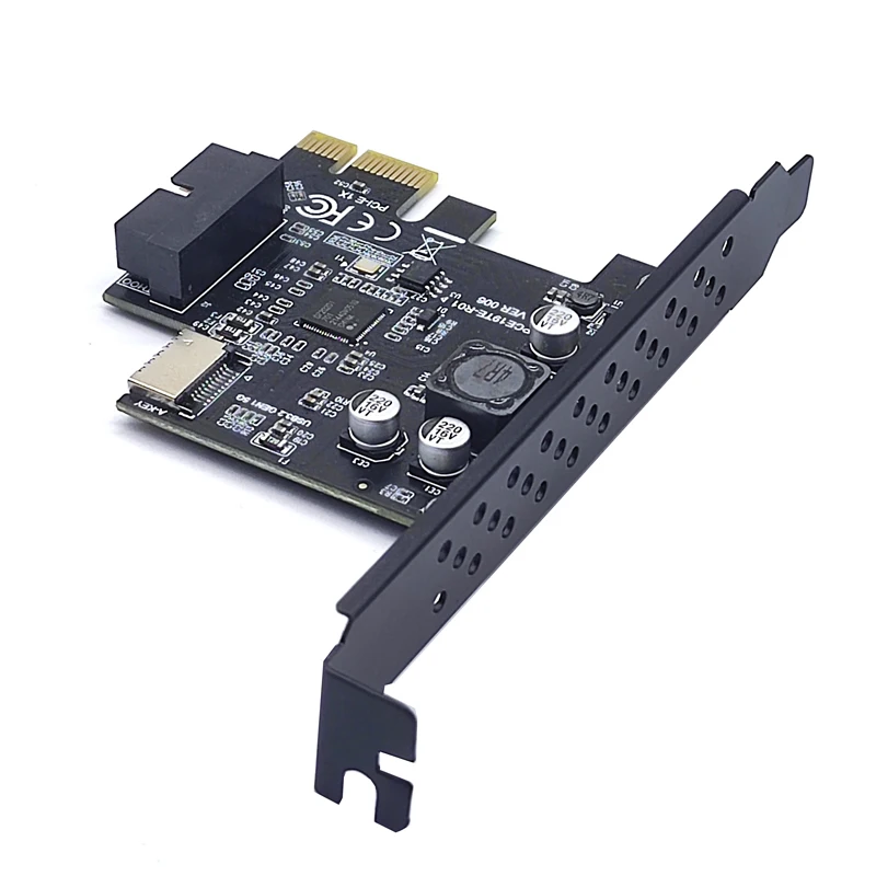 NEW PCI Express 2.0 X1 USB 3.2 Gen1 19Pin + TYPE-E Expansion Card PCIe Front Type-C Adapter Riser Type-E USB3.2 A-KEY 5Gbps Card