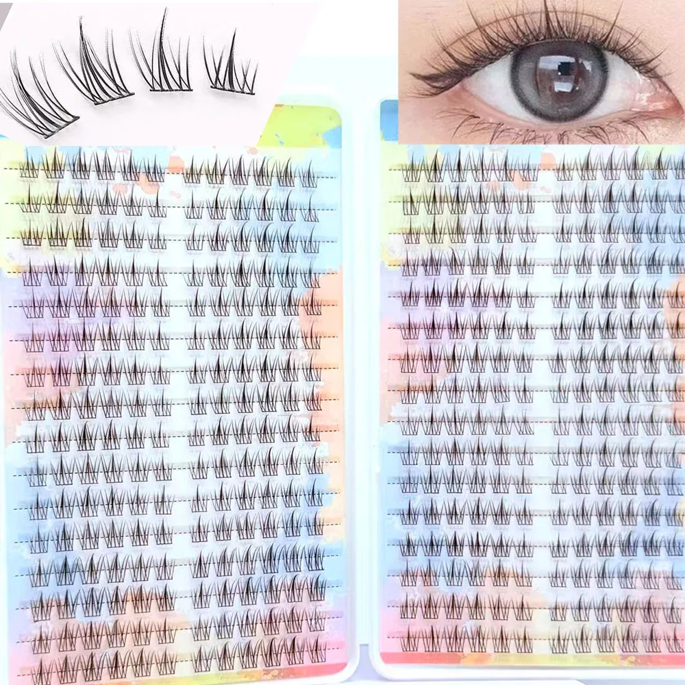 DIY-Wimperncluster mit großem Fassungsvermögen, 384 Stück, künstliche Wimpern, einfach anzubringende Einzelwimpern für Anfänger und den täglichen Gebrauch