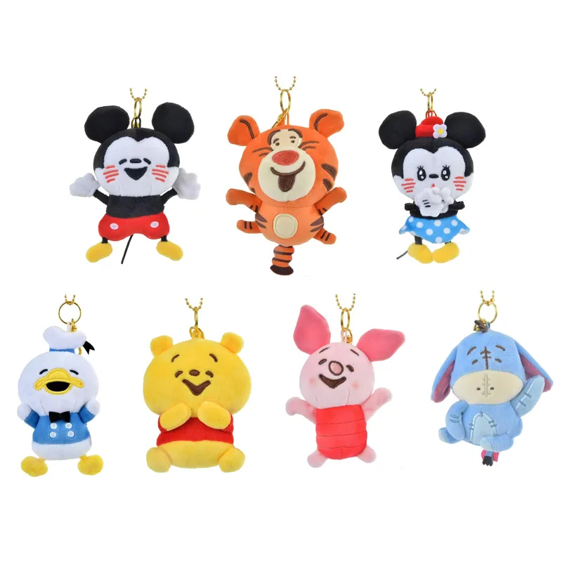Miniso Winnie The Pooh Keychain Toys Cute Bag Decoration Cartoon Couple Plush Doll Exquisite Car Keychain ﻿ ﻿ ﻿
