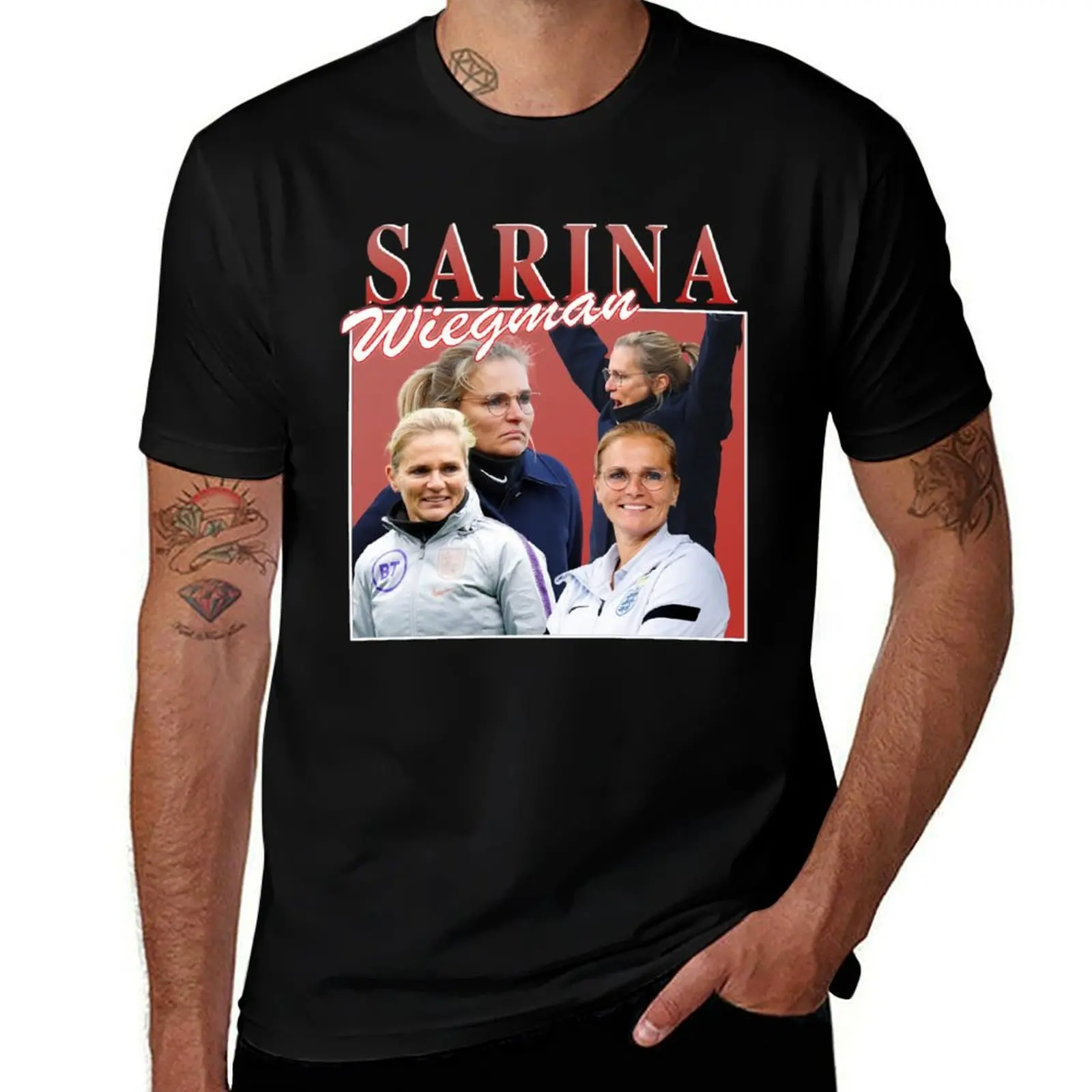 Camiseta retro Sarina Wiegman, camiseta deportiva informal de algodón de manga corta