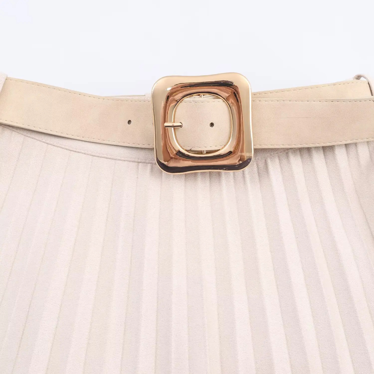 Cintura moda invernale Gonna longuette a pieghe con aspetto velluto Sottoveste con cintura multifunzionale Abito casual slim-fit di media lunghezza da donna