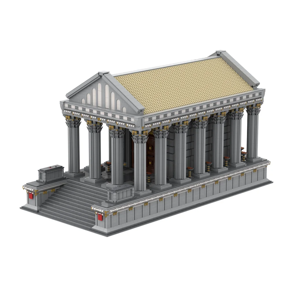 

MOC Ancient Roman Temple Bricks Model Renaissance Famous Castle Temple Building Blocks