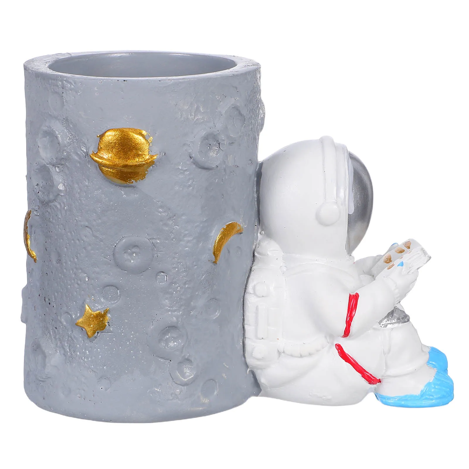 

Astronaut Themed Pen Holder Resin Craft Pencil Organizer for Desk Tabletop Decor in Home Office School Holder