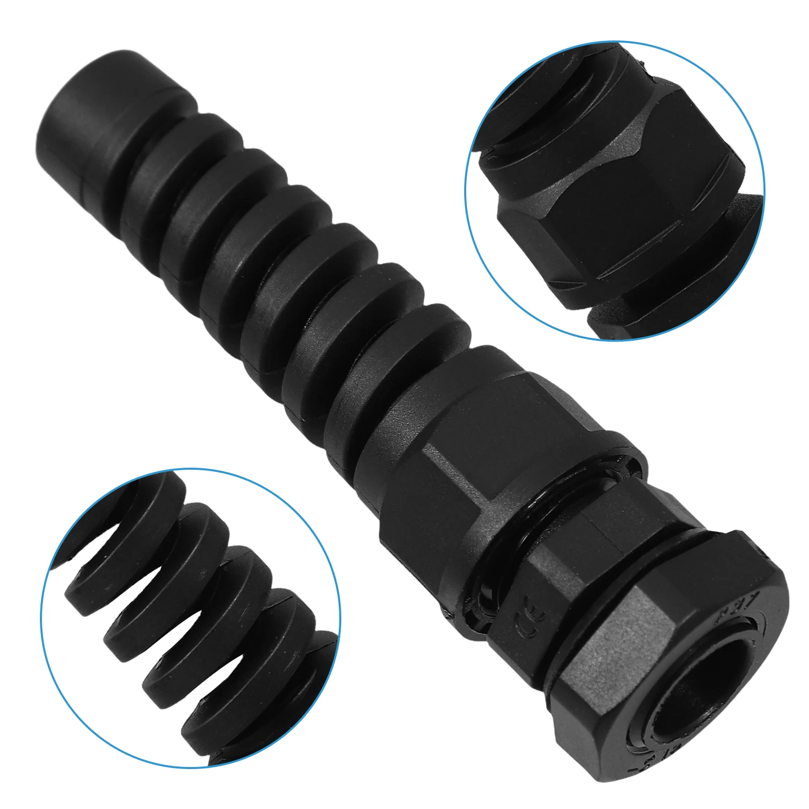 10pcs Strain Relief Waterproof Wire Grommet Nylon Spring Style Cable Joints Plastic Adjustable Cable Glands Set Versatile Sturdy