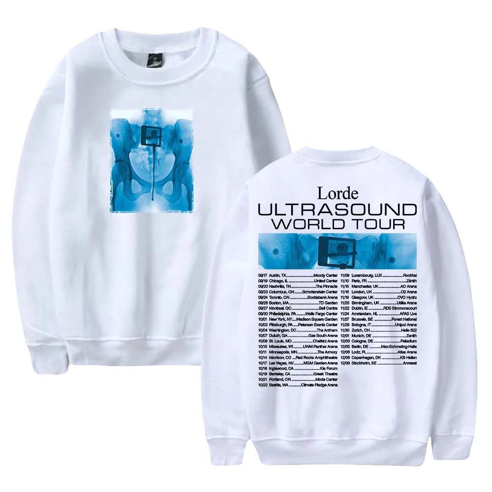 GF Lorde الموجات فوق الصوتية جولة حول العالم Crewneck كم طويل ملابس الشارع الشهير الرجال النساء البلوز بلوزات 2025 جولة العذراء ميرش #2
