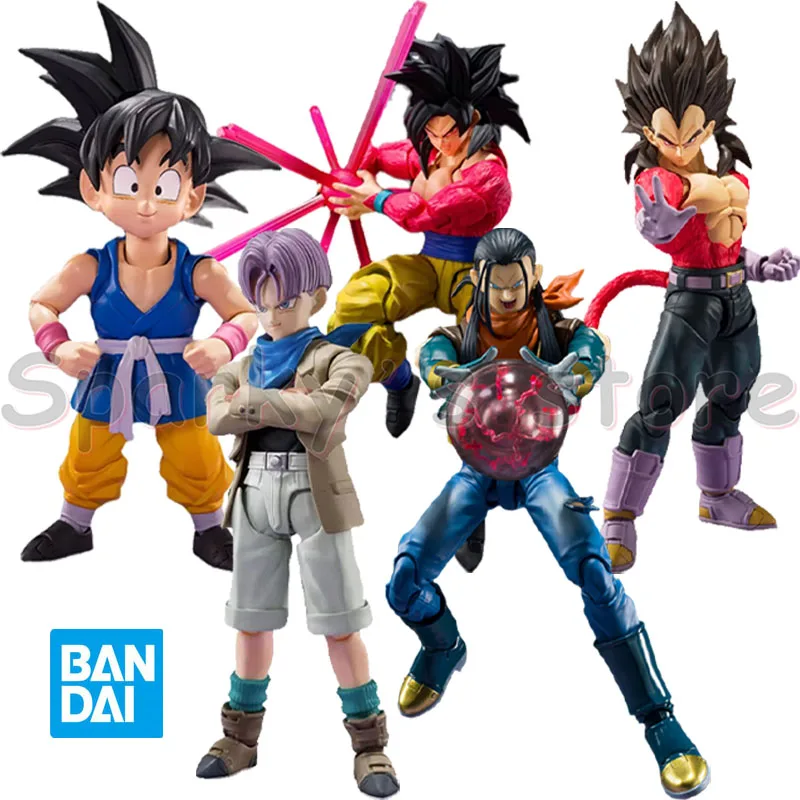 Bandai Original S.H.Figuarts DRAGON BALL GT Anime Figure Son Goku Vegeta Trunks ANDROID 17 Action Figure Toys For Boys Gifts