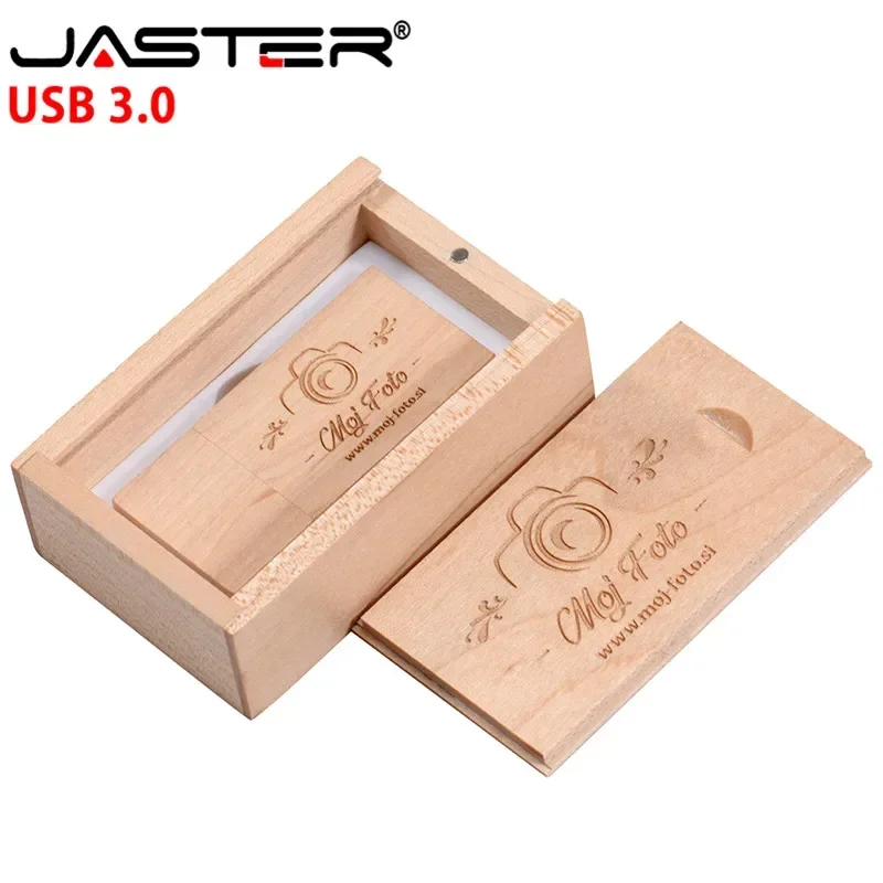 JASTER promotion USB 3.0 External Storage (free custom logo) creative wooden usb+box thumb drive 4GB/8GB/16GB/32GB/64GB