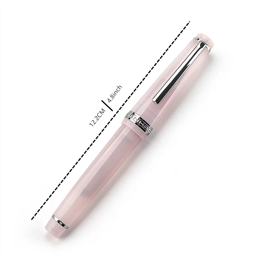New Jinhao 82 Series Fountain Pen Acrylic F 0.5mm Nib School Office Supplies Business Writing Ink Pens Silver Clip Blue Yellow