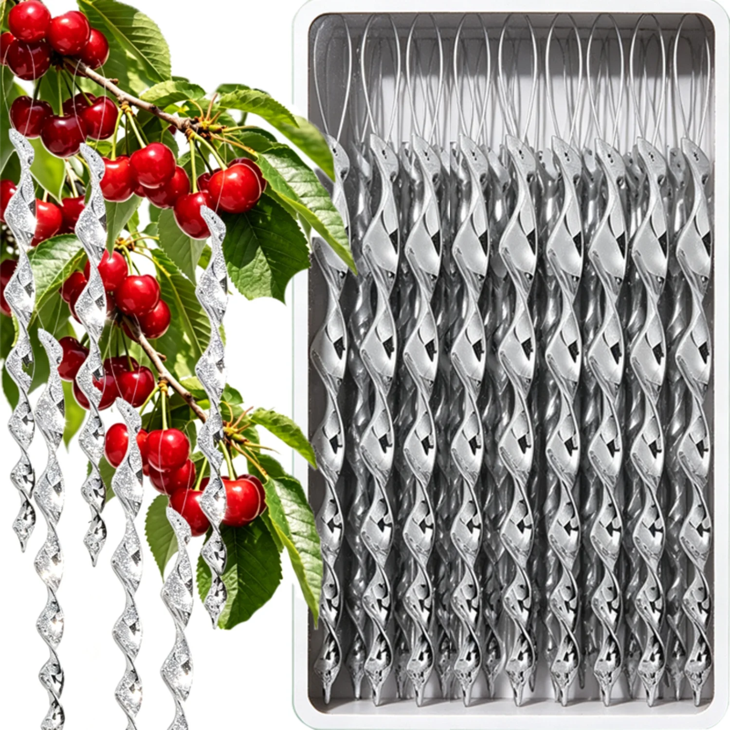 Reflective Bird Repellent Wind Spiral Rotating Rods Hanging Ornaments Balcony Garden Decor Pigeons Birds Scare Repeller Sticks