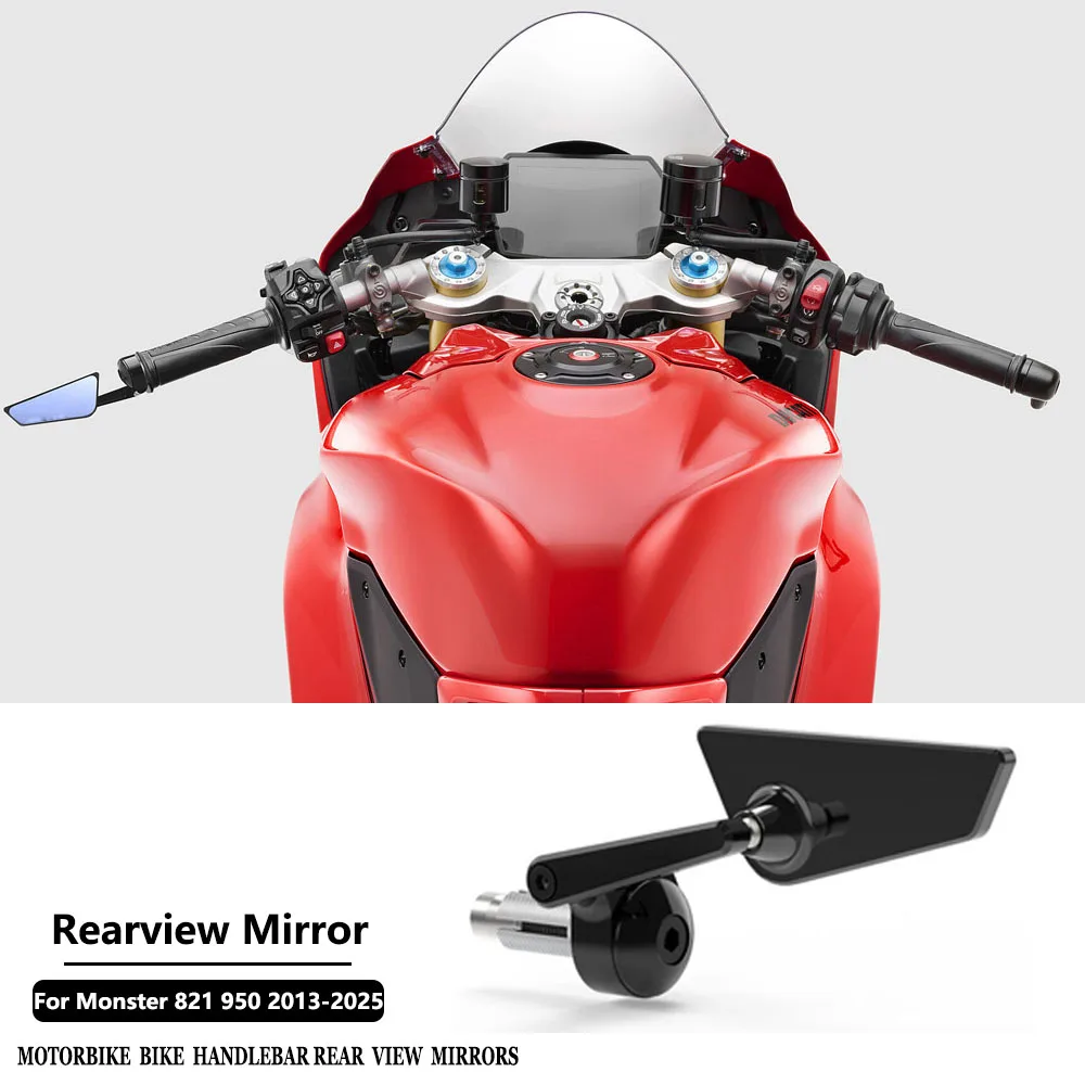 

Motorcycle Side Rearview Mirror Fit For Ducati Monster 821 Dark Stripe Monster 950 SP Plus CNC Handle Bar End Mirror 2013-2025