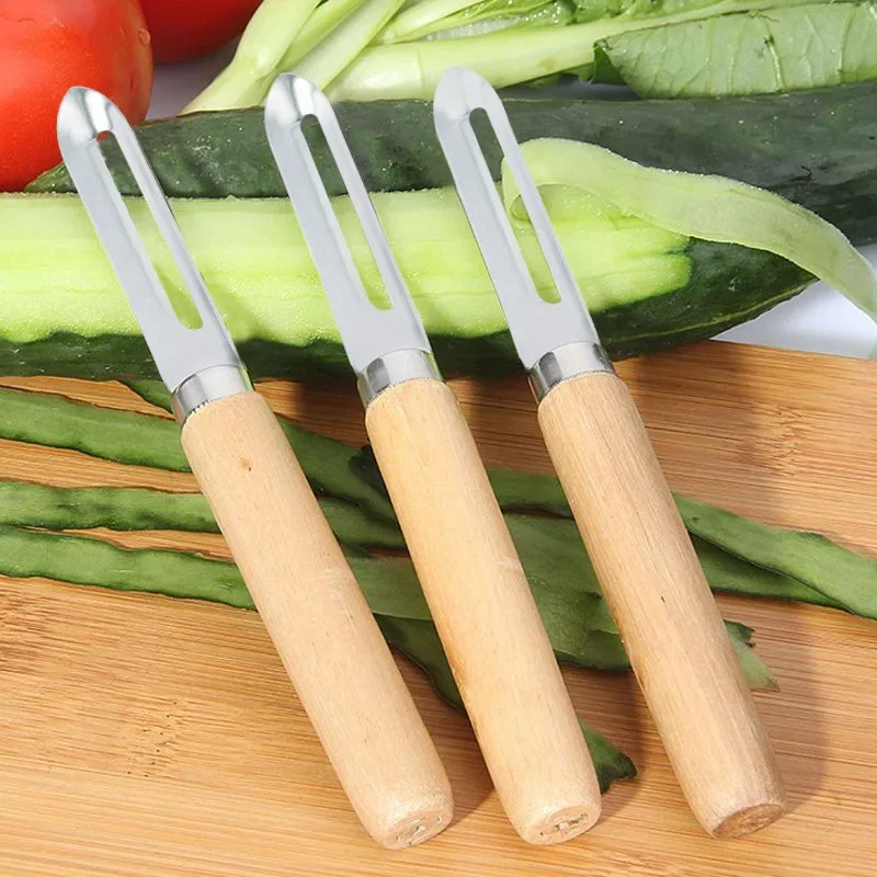 1pc Stainless Steel Peeler For Apple Tomato Pear Vegetable Potato Peeler Wooden Handle for Apple Potato Peeler Fruit