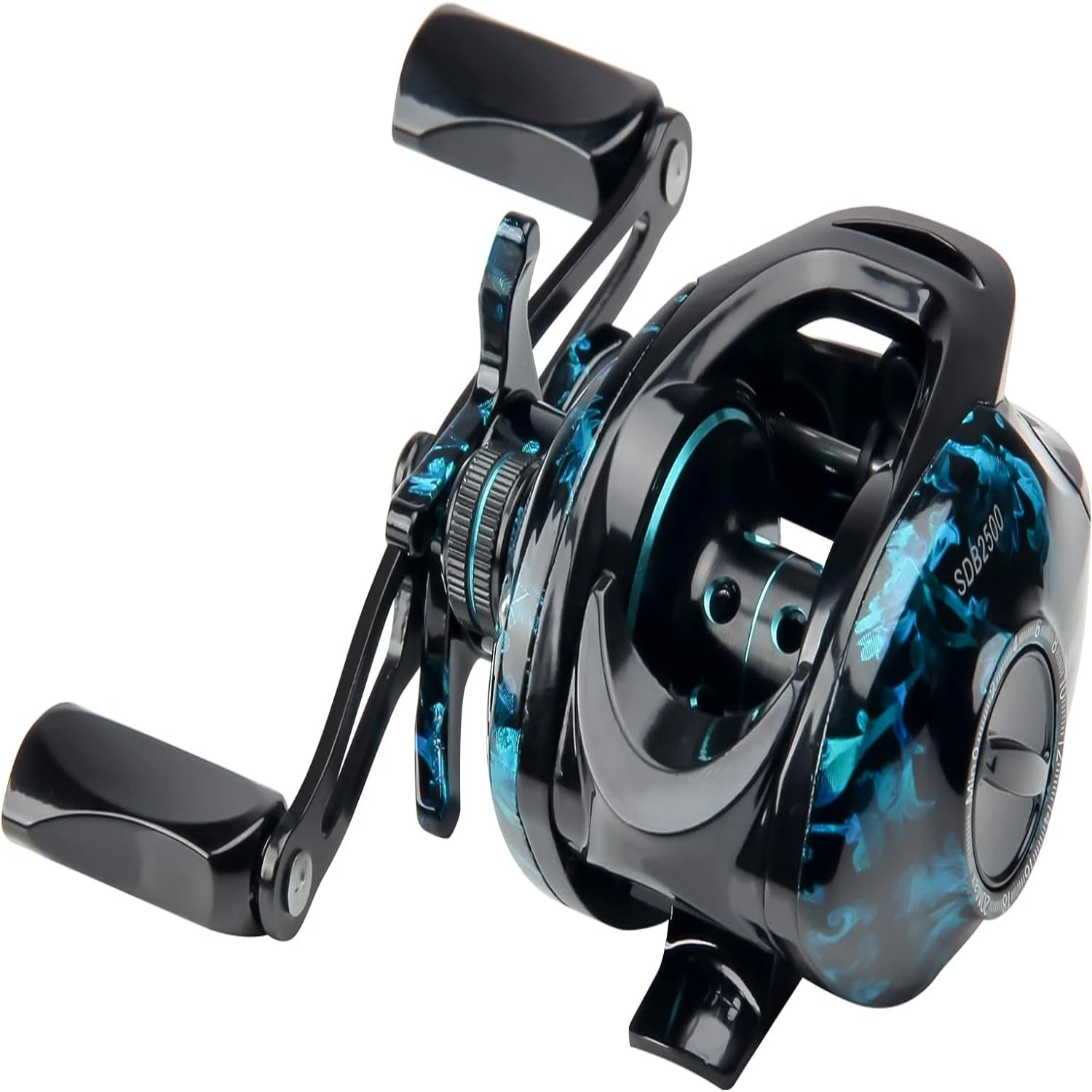 Durable Carbon Fiber Frame Baitcasting Fishing Reel - Snow Demon Beginner's Edition with Powerful 17.64 Lbs Max Drag, High-Speed