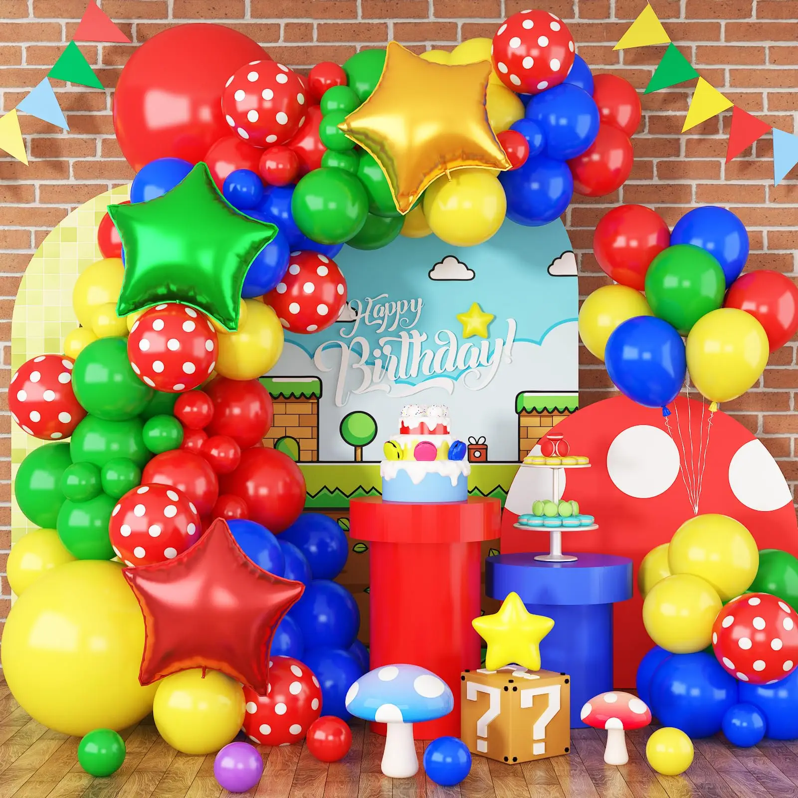 Kit de arco de balões multicolorido, 115 peças, para festa de aniversário escolar, chá de bebê, casamento, formatura, despedida de solteiro, decoração de natal