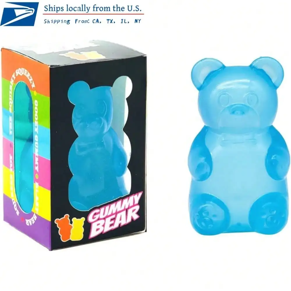 Juguete de Peluche de Oso Adorable, Juguete Sensorial Colorido, Artículo Novedoso | Decoraciones de Escritorio de Oficina, Figura Coleccionable