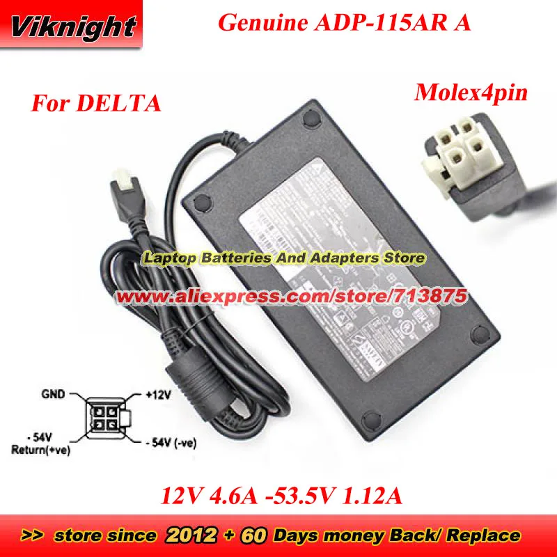 

Genuine DELTA ADP-115AR A 341-100765-01 Adapter 12V 4.6A -53.5V 1.12A for CISCO AIR-CT3504-K9 3500 3504 SERIES WIRELESS FPR-1010