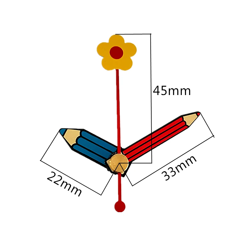 Pencil Clock Hand for Children's Room Design Mechanism for 3d Watch with Arrows Accessories Student Desk Decoration