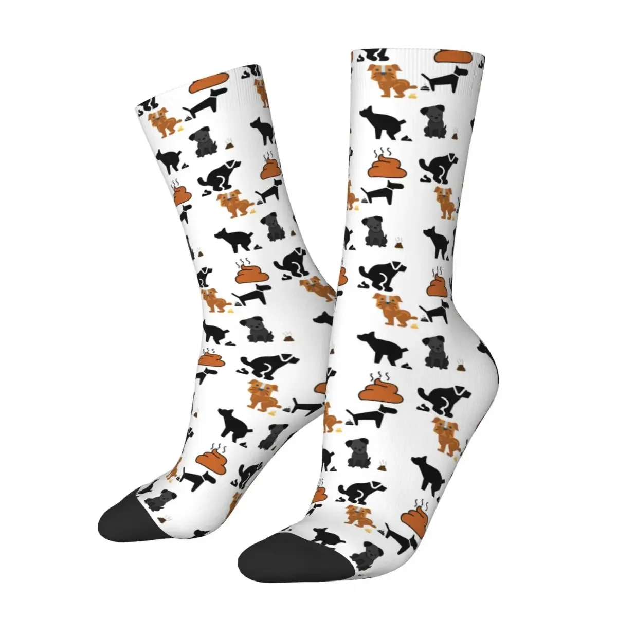 Funny Pooping Dogs Over People Multi Pack Socks Sweat Absorbing Stockings All Season Long Socks for Unisex Birthday Present