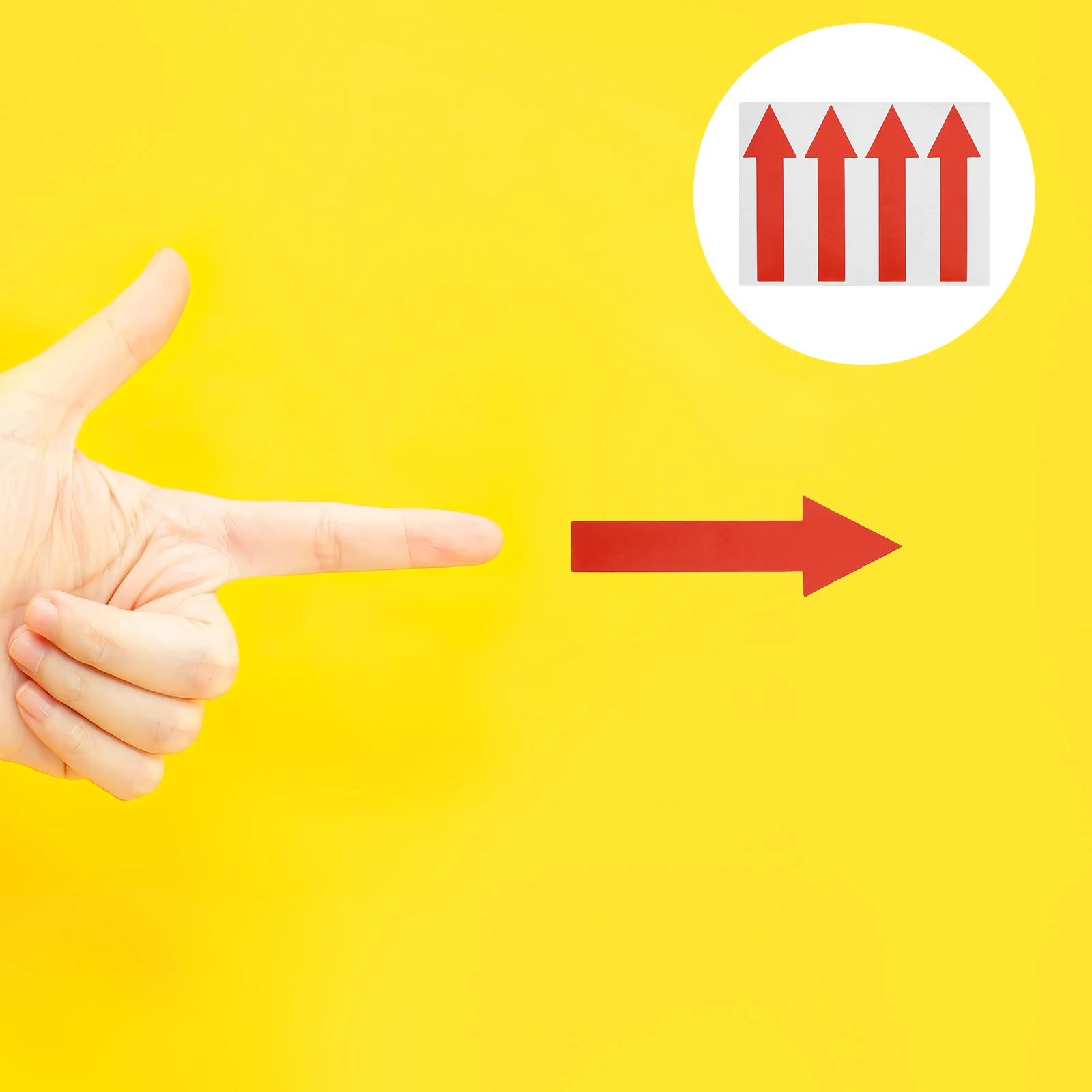 

100 Pcs Direction Arrow Signs Double Sided Adhesive Stickers Red Arrow Decals for Warehouse Office School Factory Indication
