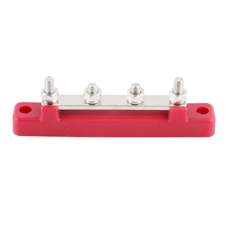 150A 4-Way Straight Busbar, AC And DC High Current With Transparent Top Cover, Suitable For Car, Marine Caravan, RV