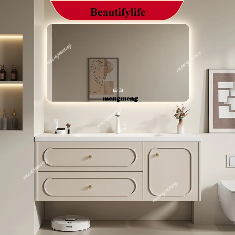 

D132 French Wash Table Corian Integrated Basin Bathroom Cabinet Combined Oak Toilet Face Wash Hand Basin Cabinet