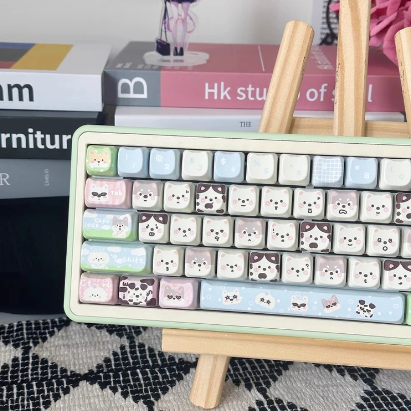 Cute Puppy Keycaps Personalized Cartoon Animal Mechanical Keyboard Keycaps PBT 134 Keys MAO Profile Keycaps HI75 HI8 S99 F99