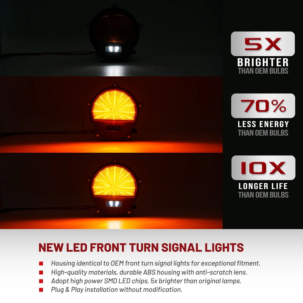 2PCS 24V LED Front turn signal Light for HMMWV 2 1/2 5 Ton Military Trucks Ton M35 M809 Blinker