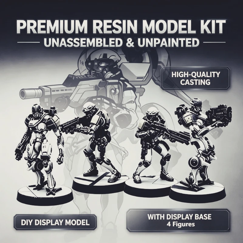 25mm Base Diecast Resin Assembled Model Kit War Game Chess Elite Tactical Unit and Robots Unassembled Unpainted