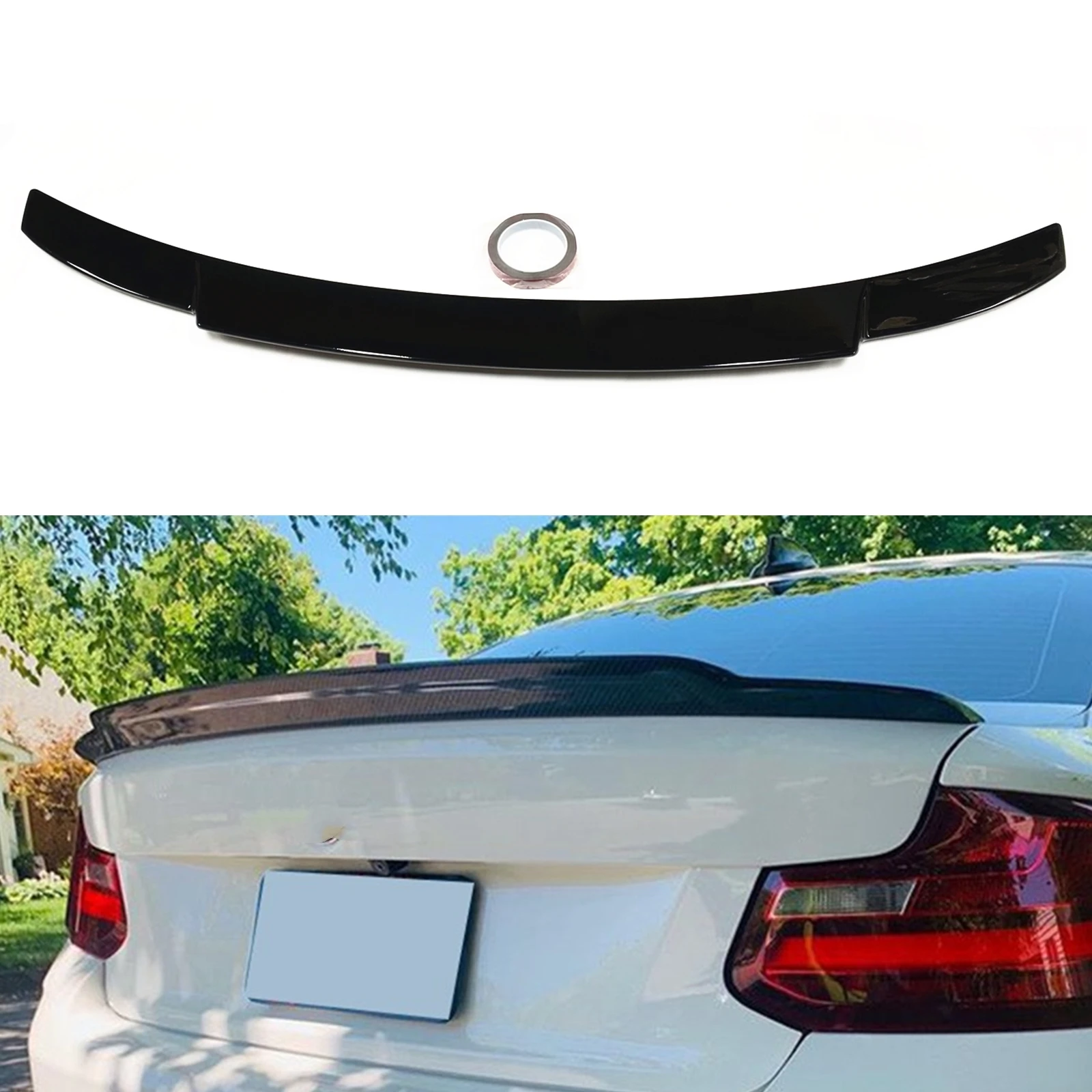 

C74 Style Rear Spoiler Wing For BMW 2 Series F22 F87 M2 Coupe 2014-2021 Gloss Black Car Tailgate Decklid Flap Trunk Splitter Lip