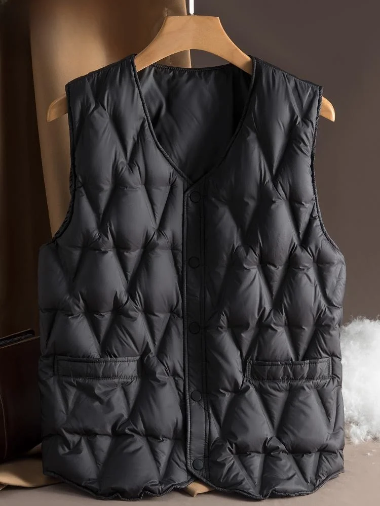 

Warmth down Jaet Vest Men's Large Size Lightweight Winter Sle Inner Core for ly to Wear Undercoating Vest