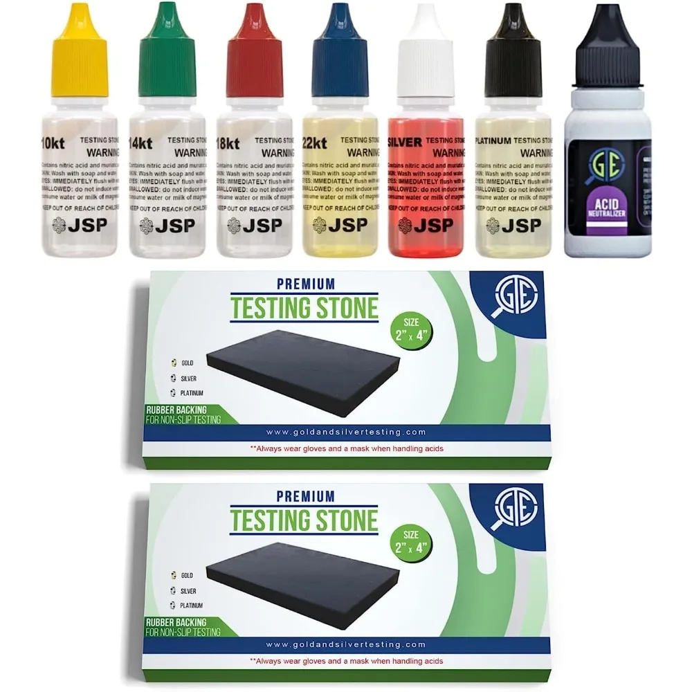 US Shipping Gold Silver Jewelry Tester Kit for 10K 14K 18K 22K 24K Platinum Palladium Precious Metals 925 999 Acid Test