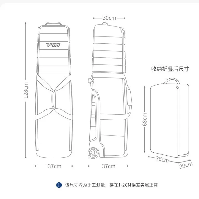 حقيبة سفر للجولف بعجلات وحامل سميك مضاد للتصادمات على شكل طائرة للرجال والنساء