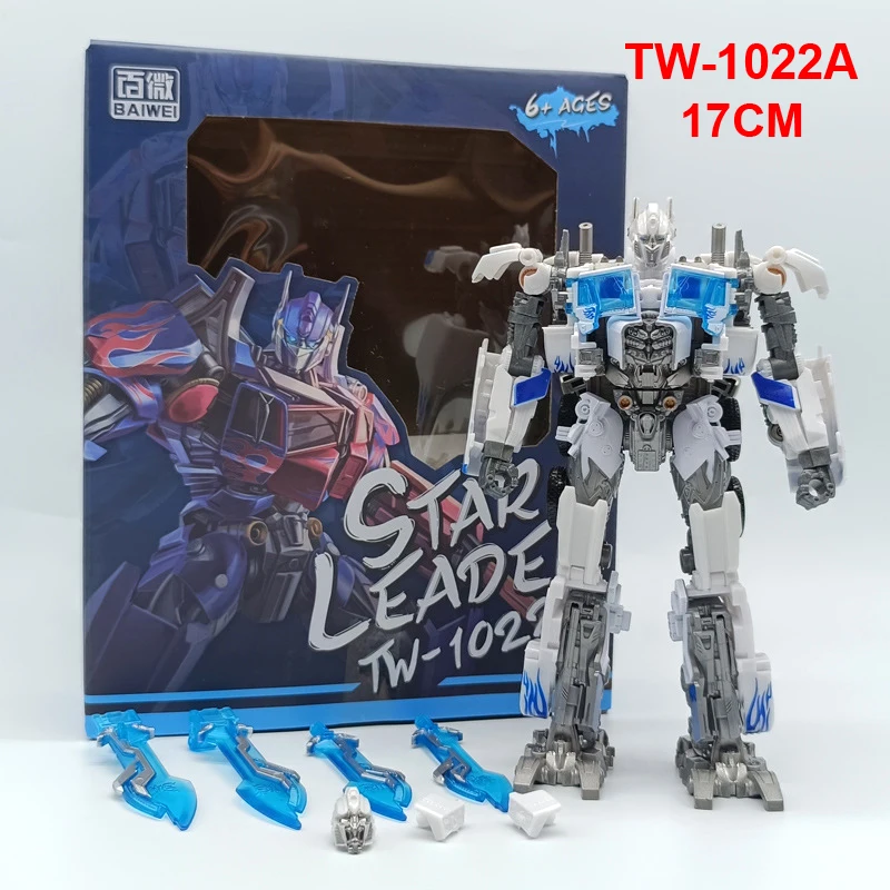 2023 New BAIWEI TW1022A White Optimus OP Commander KO SS44 Transformation Robot Action Figure ABS 17CM Deformation Model Boy Toy