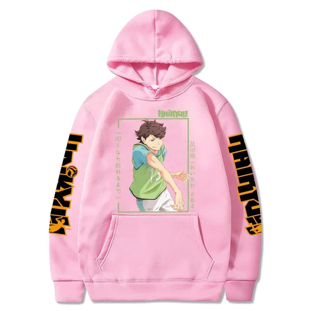 Oikawa Tooru Haikyuu Popular Anime Hoodies Harajuku Cartoon Letter Print Warm Pullover Unisex Fashion Casual Hooded Sweatshirts