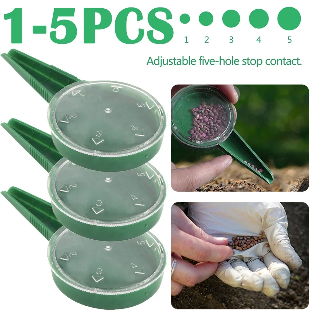

1-5PCS Plant Seed Sower 5 File Adjustable Planter Multifunctional Handheld Gardening Planter Sower Garden Planting Sowing