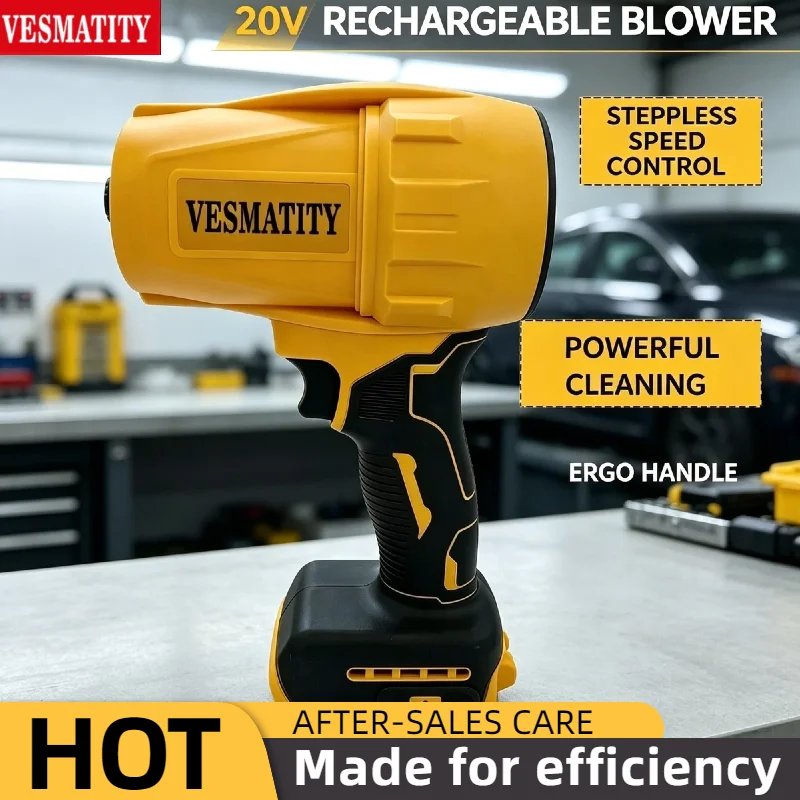 Vesmatity Brushless Turbo Fan Leaf Blower Wireless Handheld Dusting Tool 30000RPM 20V for Sweeping Leaves And Dust Max