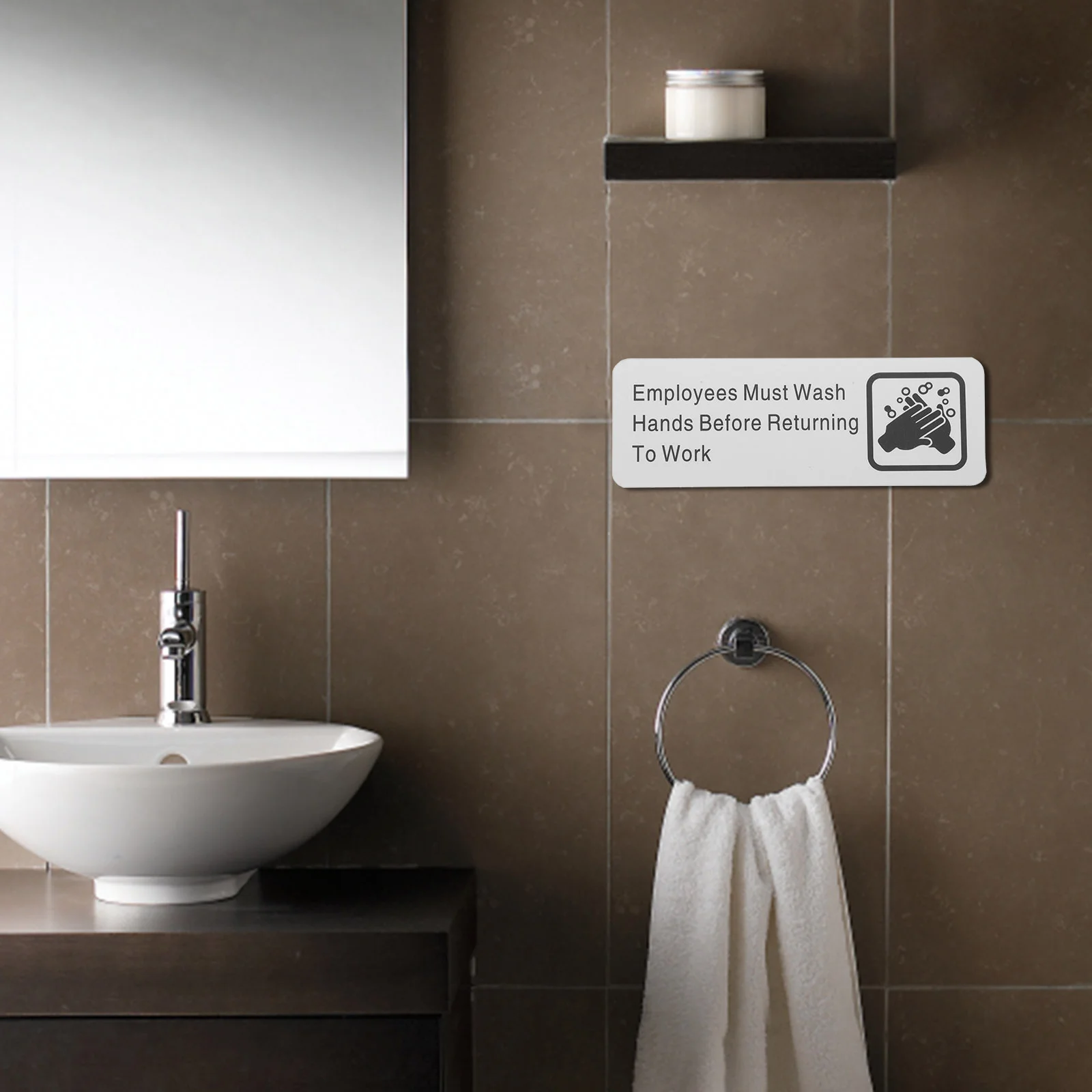 Must Wash Hands Sign Nail Sticker Informative Restaurant Business Signs Employees Signage