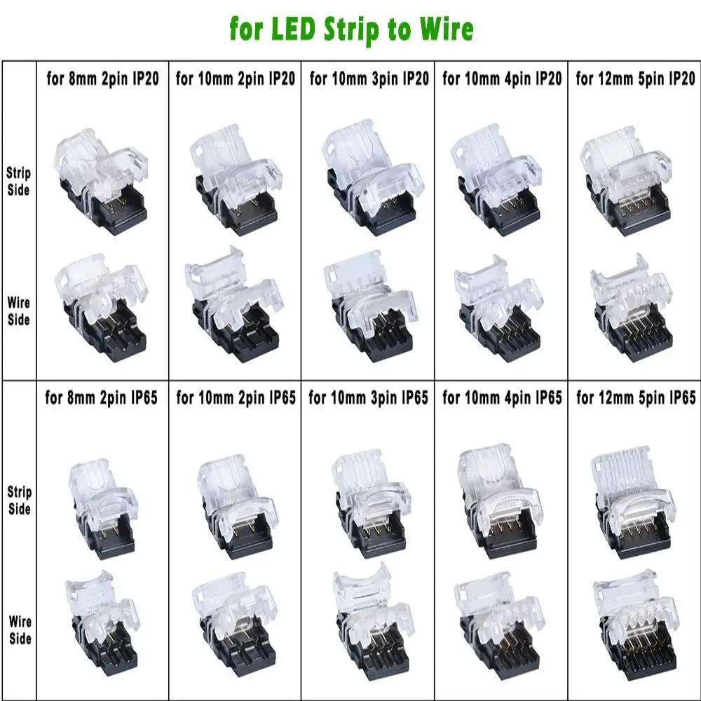 6pin Terminal Splice 2pin 3pin LED Strip to Stip Light Wire Connection LED Strips Connector Connectors 5050 LED Strip