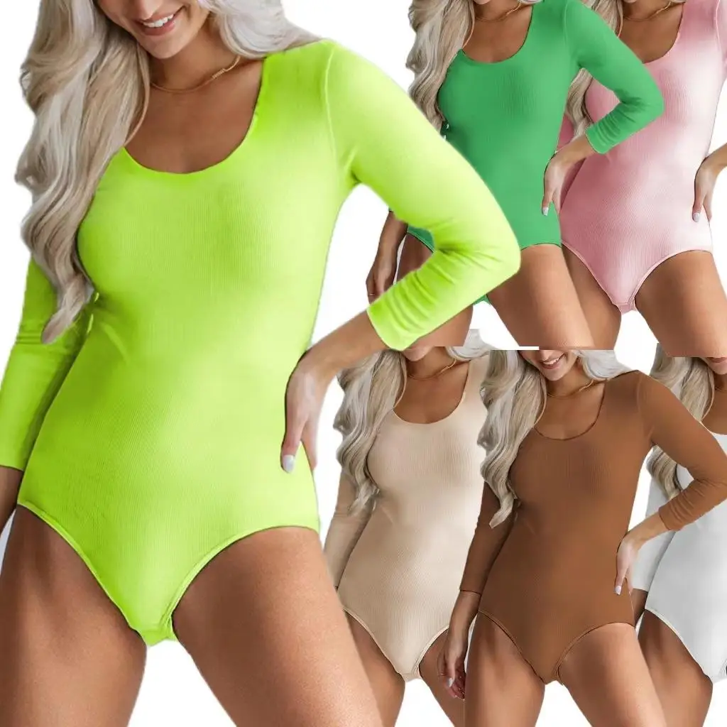 Women's Long Knitted Jumpsuit High Waist Poly Fiber Base irt Sle Winter Faion Ladies' All-in-One Suit High Waist Pants