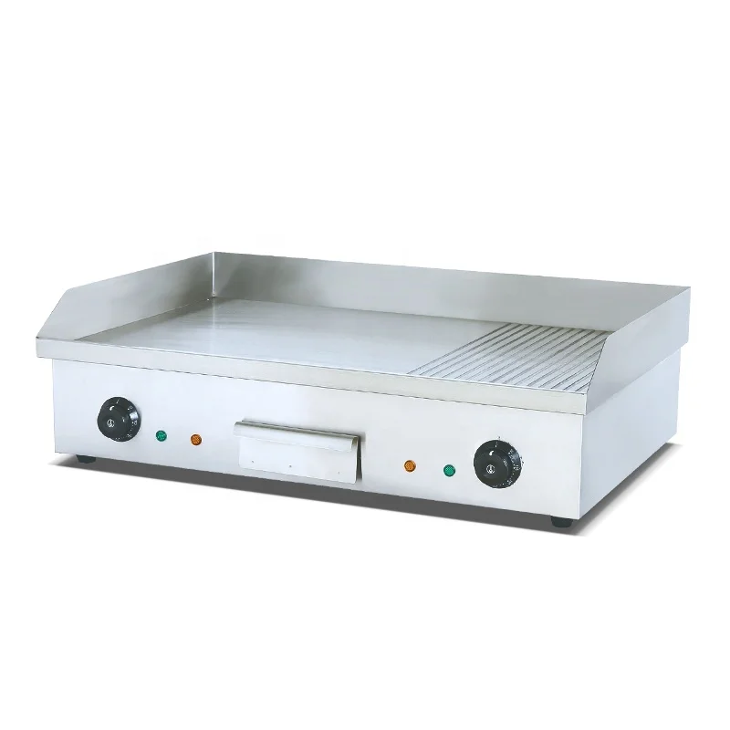 Factory Outlets Commercial Restaurant Equipment Electric Flat Teppanyaki  Barbecue Burger Grill Griddle