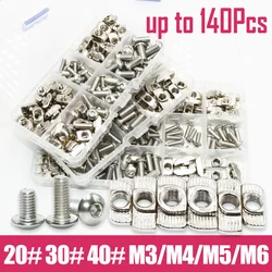 Slot T-nut and Stainless Steel Allen Bolt for 2020 3030 40 Sliding T Nut Hammer Drop In Nut Connector Aluminum Extrusion Profile