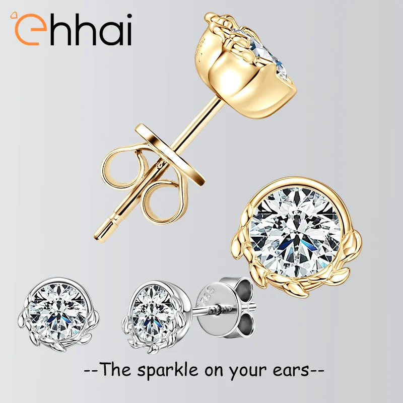 

Ehhai D Color 0.5ct Moissanite Diamond Olive Leaf Stud Earrings for Women 925 Sterling Silver Piercing Fine Jewelry Gifts Aretes