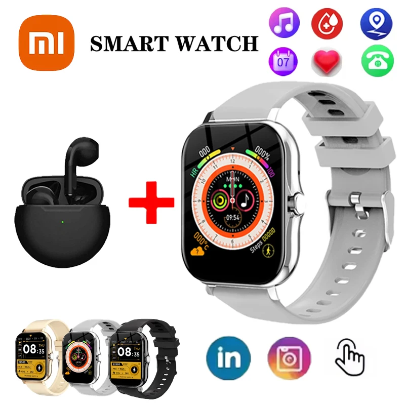 Xiaomi Smart Watch Bluetooth Call Sports Fitness Touchable Screen Monitoring Heart Rate Men Women Multifunctional Smart Watch