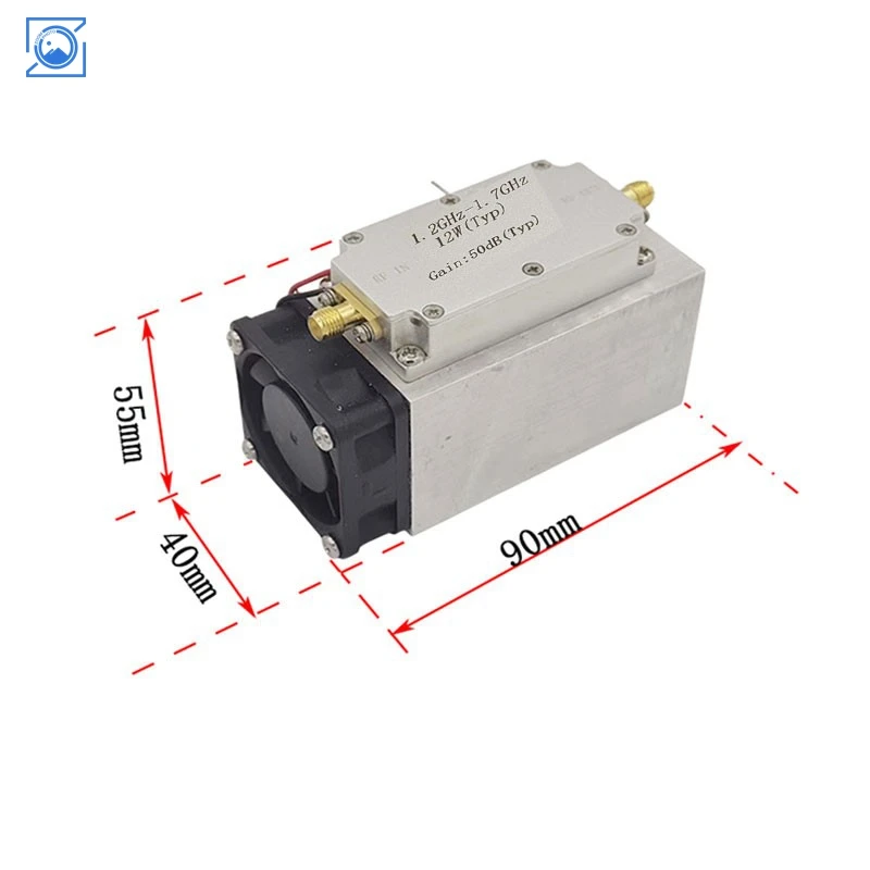 

1.2GHz–1.7GHz 12W Power Amplifier Sandblasted Aluminum Casing SMA Female Connector with Cooling System