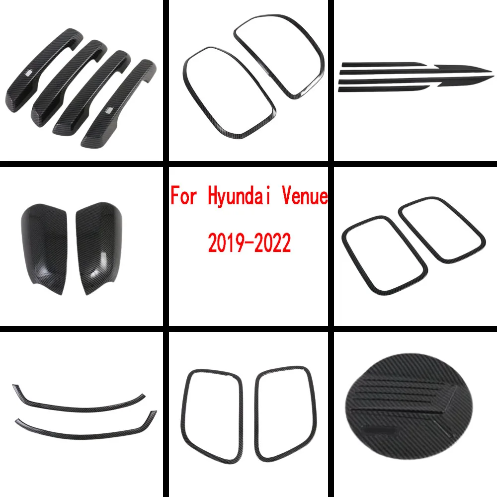 ABS Trim Fog Light Eyebrow Frame Cover Door Body Strip Handle Bowl Frame Mirror Rear Wiper For Hyundai Venue 2019 2020 2021 2022